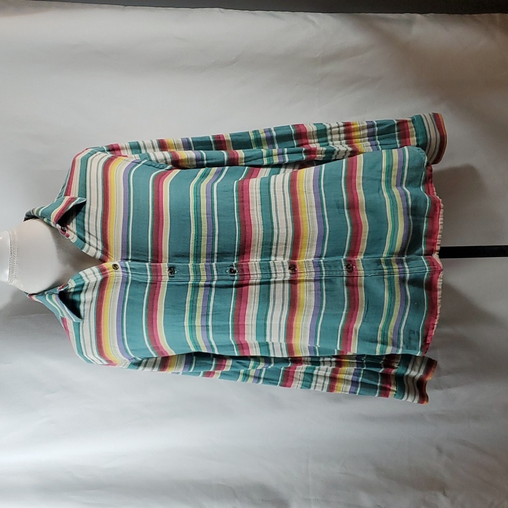 Chaps denim Montana scrape multi striped long sleeve shirt large